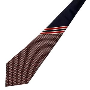 Elegant Navy Red & White Patterned Tie